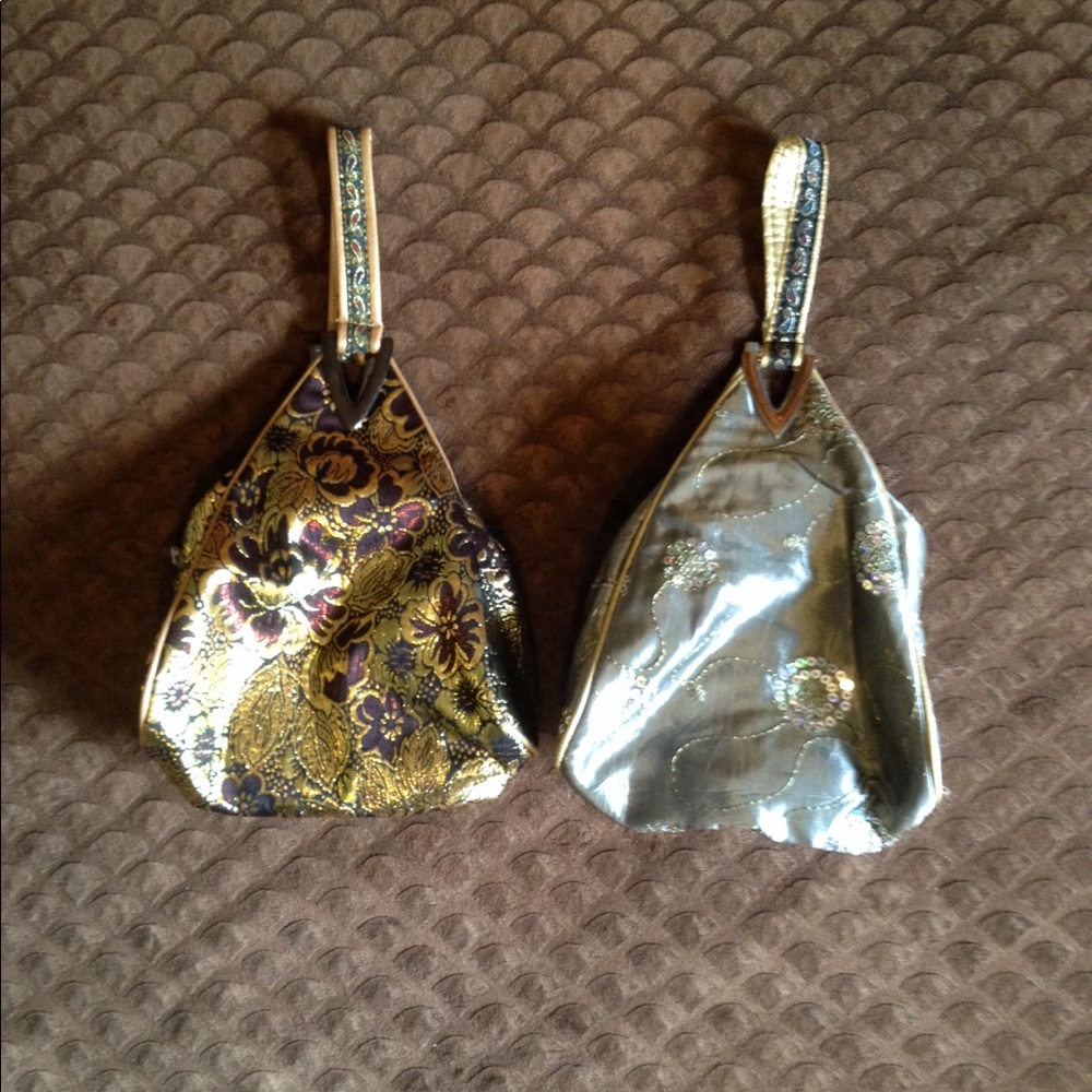🌺🌺2for1-Gold/rust + silver/gold purses